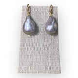 Kate | 14k Huggy Earrings | Grey