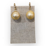 South Sea Pearl Earrings w/ 14K Huggy