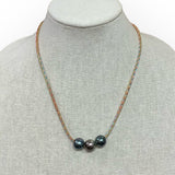 Necklace | Tahitian Pearls on Metallic Cord
