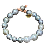 Tahitian Pearl Bracelet | Tan Leather