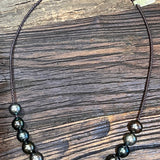 Tahitian Pearls on Braided Leather | 21''