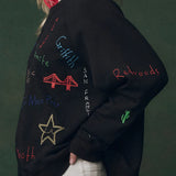 TG - Slouch Sweatshirt w/ Embroidery | Almost Black