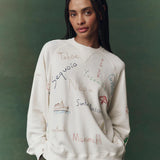 TG - Slouch Sweatshirt w/ Embroidery | Washed White