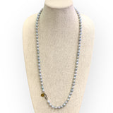 Silver Toned Akoya Pearls Strung on Silk | 32"