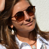 Kate | 14k Huggy Earrings | White