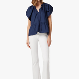 JJ - The Callie High Rise Cropped Bootcut | White