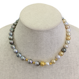 Tahitian & South Sea, Gold & Diamond Choker | 16.5”