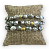 Keshi Pearls w/ 18K Rondell Bracelet