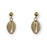 Earrings | Gold Shell Diamond Posts