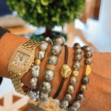 Keshi Pearls w/ 18K Rondell Bracelet