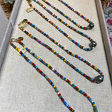 Colorful Beads w/ Tahitian Pearl Necklace