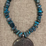 Choker | Turquoise w/ Antique Silver Medallion