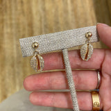 Earrings | Gold Shell Diamond Posts