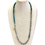 Tahitian Pearls & Turquoise Necklace