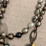 Tahitian Pearl Necklace w/ Diamond Clasp | 42”