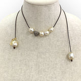 South Sea Pearl 3 Way Necklace w/ Diamond Heart Reversed