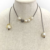 3 Way Necklace | South Sea Pearls w/ Diamond Heart Reversed