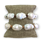 Bracelet | Small Baroque Pearls on Leather