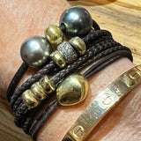 Tahitian & 18K Gold w/ Gold Clasp Bracelet