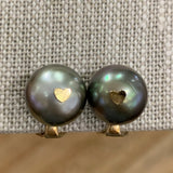 Tahitian Pearl & 14K Gold Clip On Earrings