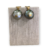 Tahitian Pearl & 14K Gold Clip On Earrings