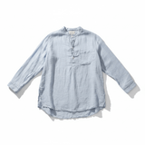LB - Long Sleeve Henley Tunic | Light Blue