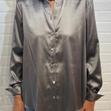 PT - Silk Blouse | Gunmetal