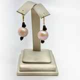 Round Edison Pearl on Leather Earrings