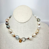 South Sea & Tahitian Pearls, Gold & Silver Pave Diamond Diamond Choker | 17”
