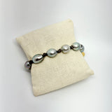 Tahitian Pearls w/ Knots Bracelet | Dark Brown | 7-7.5"