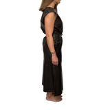 PT - Faux Leather Dress w/ Tie | Brown