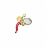 Bee, Chili Pepper, and Scarab Charm Cluster