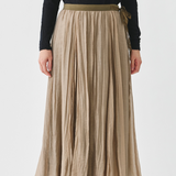 PDC - Crinkle Long Skirt | Beige