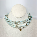 Opera Necklace | Labradorite & Amazonite | 62"