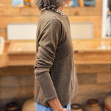 UN - Long Sleeve T-Shirt w/ Buttons | Taupe