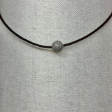 Silver Pave Diamond Ball Choker