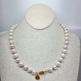 Round Freshwater Pearls on Colorful Cord Necklace | 20"