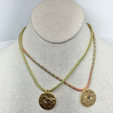 Evil Eye Pendant on Metallic Cord | 16"