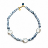 Opal and Freshwater Pearl Necklace | 16"