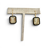 Onyx & Green Amethyst w/ 14K Gold Earrings
