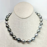 Tahitian Pearls w/ Leather Knots Choker | 19"