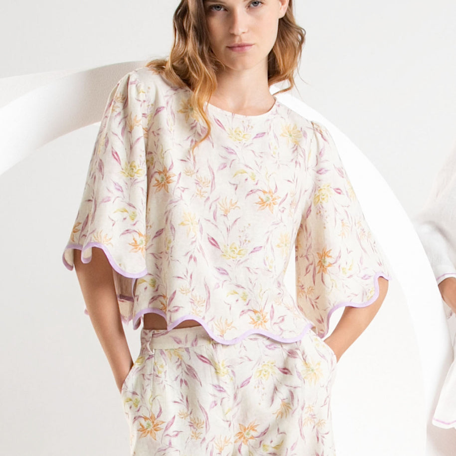 PT - Floral Top | Floral Lilac