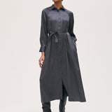 RO - Acetate and Silk Dress | Charcoal