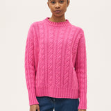 RO - Virgin Wool and Cashmere Cable Knit Sweater | Pink
