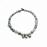 Tahitian Pearls & Semi-Precious Stone Choker | 15"