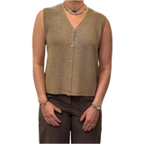 EF - V-Neck Vest | Biscuit