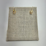 14K Gold Heart Earrings w/ Diamond