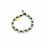 The Classic South Sea Pearl Bracelet with Knots | Dark Brown | 8"