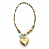 Puffy Heart Charm Necklace