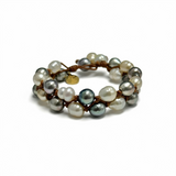 Tahitian & South Sea Pearl Macramé Style Bracelet | 7.5 to 8.5"